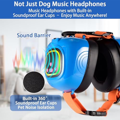 Calming Music Headphones for Dogs (X-Large / Blue)