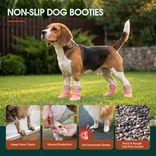 Dog Shoes Non (Pink / 2#(Paw Width:1.38"))