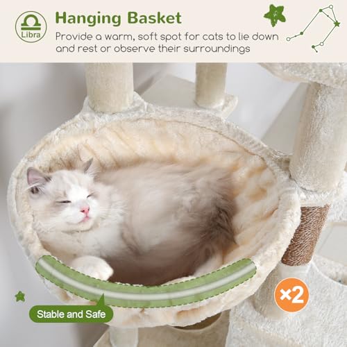 Z78 Heavy Duty Cat Tree for 20lbs Large Adult Cats (Beige / 78 inch)