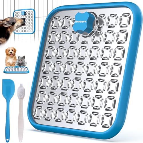 Stainless Steel Lick Mat for Dogs & Cats (blue / 1pack)