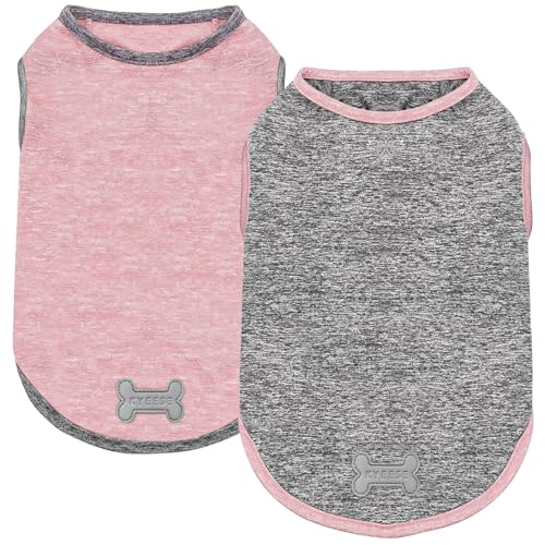 2Pack Dog Shirt for Small Dogs Sun Protection Tank Top for Summer (X-Large (18-30lbs) / 4# 2Pack (Pink+Grey))
