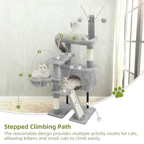 Cat Tree Tower for Indoor Cats (47.24 inches / Light gray)