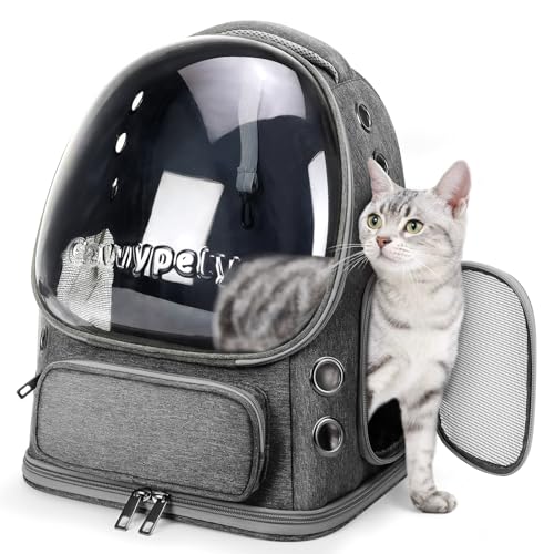 Cat Backpack Carrier Large Space Bubble Backpack up to 12lbs Grey (Dark Gray)