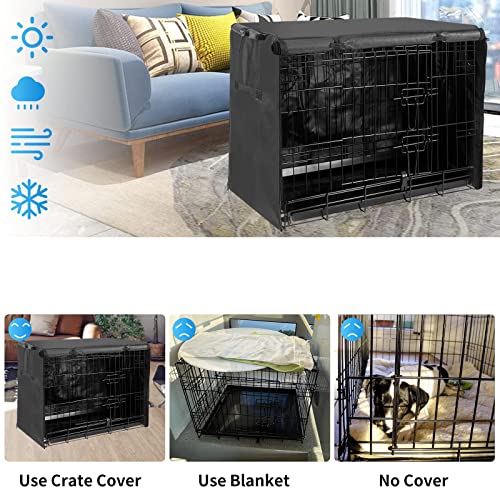 Dog Kennel Cover 24 Inch Waterproof 600D Oxford with 1 (24.0"L x 18.0"W x 19.0"H / Black Cover(only Cover))