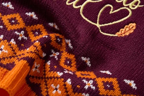 Hello Fall Leaves Thanksgiving Dog Sweater (Large / Hello Fall Leaves)