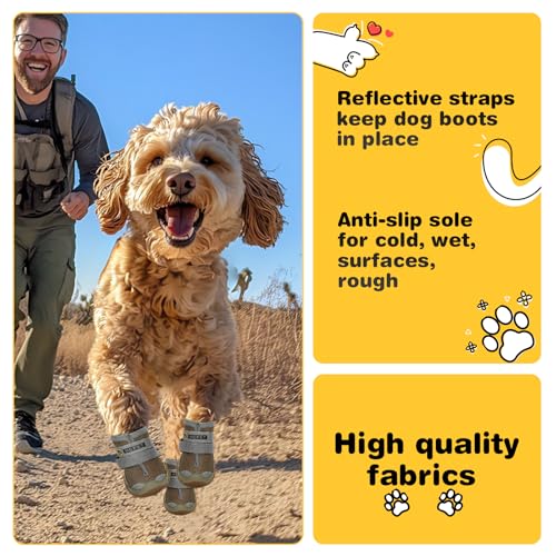Dog Shoes for Dogs (Army Green / Width 1.37 in)