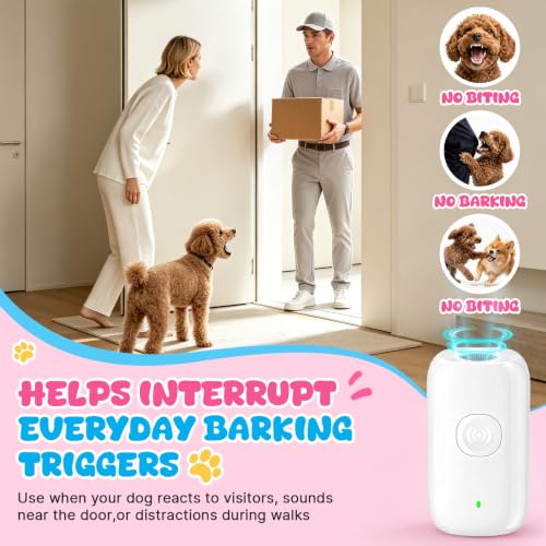 Ultrasonic Bark Deterrent Device for Small Dogs (White)