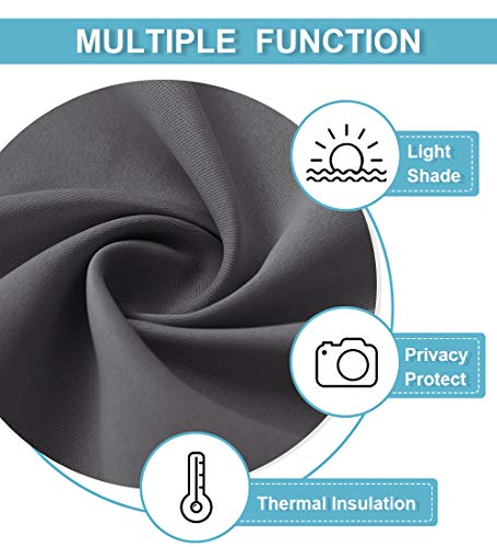 Adhesive Blackout Curtains 72 inches Long for Living Room Office (Grey / 42"W x 72"L (Pack of 1))