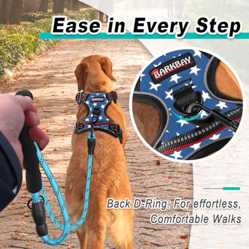 Dog Harness for Large Dog No Pull 2 Leash Clips Dog Vest (X-Large / Star)