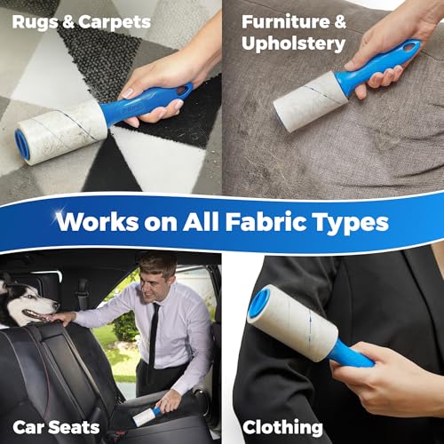 Extra Sticky Lint Roller Mega Value Set 900 Sheets for Pet Hair Removal and Clothes