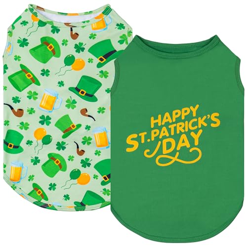 2Pack St. Patrick's Day Dog Shirt (Large (13-19lbs) / 7# 2Pack (St. Patrick's Day))