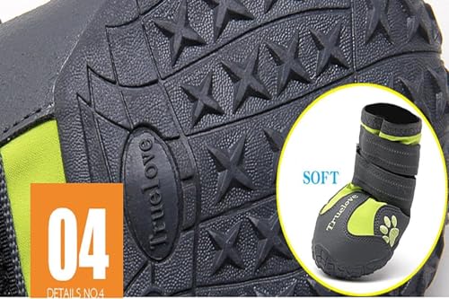 Non Slip Reflective Dog Boots Paw Protect Shoes (6# / Black)