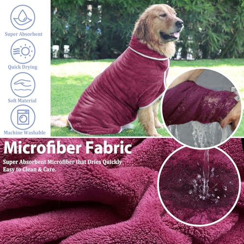 Dog Bathrobe Towel Drying Coat (Grey / XX-Large)