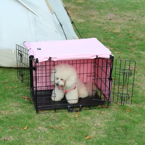 Dog Crate Cover Waterproof Kennel Cover (42.9"L x 28.3"W x 30.3"H / Pink)