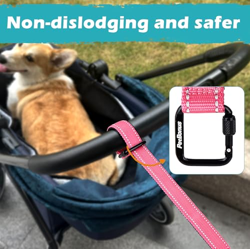 Dog Leash Wrist Strap with Lockable Clip for Dog Retractable Leash (Pink / 1 Pack)