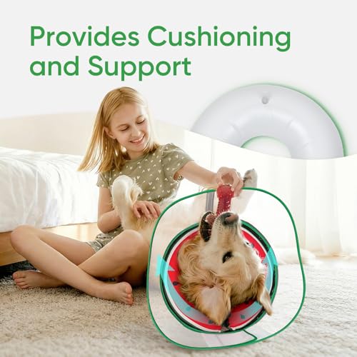 Raised Inflatable Dog Cone After Surgery (Watermelon / M(Neck 9"-13"))