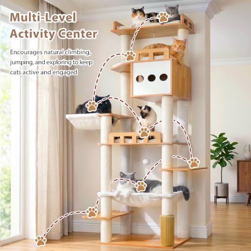 Modern Cat Tree (76 inches / Walnut)