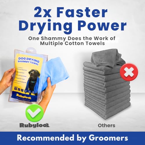 Shammy Dog Towel for Drying Dogs Large (34" x 26"/1 Pack / Blue)