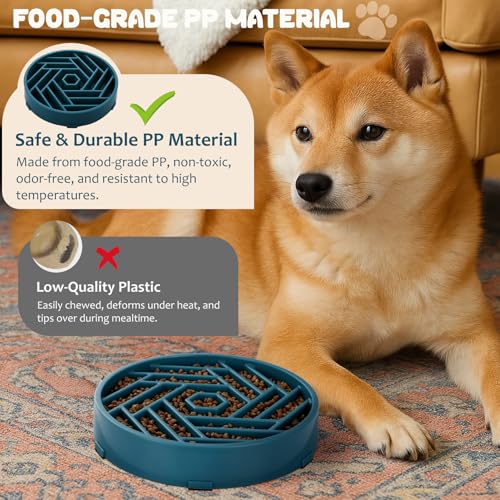 Slow Feeder Dog Bowl (navy blue)