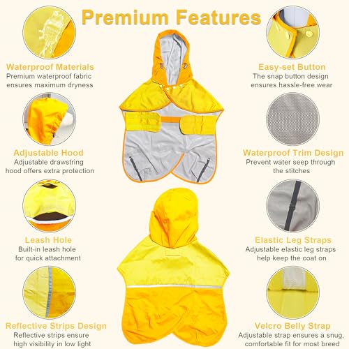 Dog Raincoat Jacket (Yellow / Small)