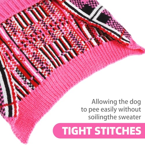 Dog Sweaters for Large Medium Small Dogs (S - Chest 16", Back 12" / Fuschia)