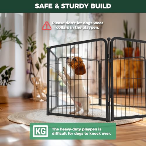 Homeplus Indoor Dog Playpen with Divider Connectors (Black / 24"H)