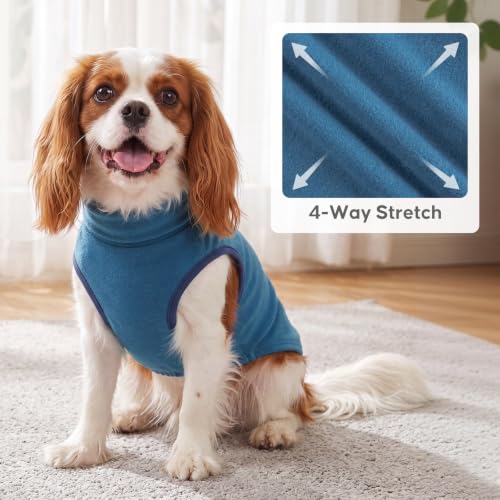 2Pack Dog Sweater for Small Dogs Soft Pet Coats Fleece Sweatshirt (Medium (7-11lbs) / 2# Stripe+Navyblue)