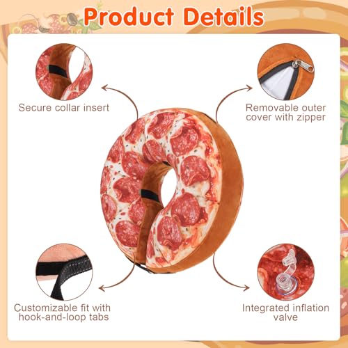 Dog Cone Collar Alternative After Surgery (Pizza / XL(Neck:18"-21"))