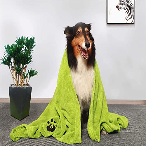 Extra Large Dog Towels for Drying Dogs (Green / XL-55" * 36")