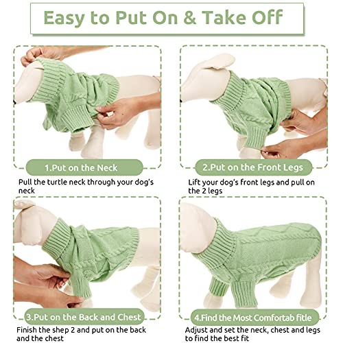 Small Dog Sweater for Small Dogs Boy (X-Small / Green)