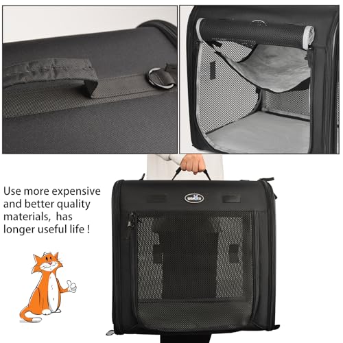 2-in-1 Pet Carrier for Cats & Dog, Travel Carrier for Camping (35.4"L x 13.8"W x 16.9"H / 2.0 Black)