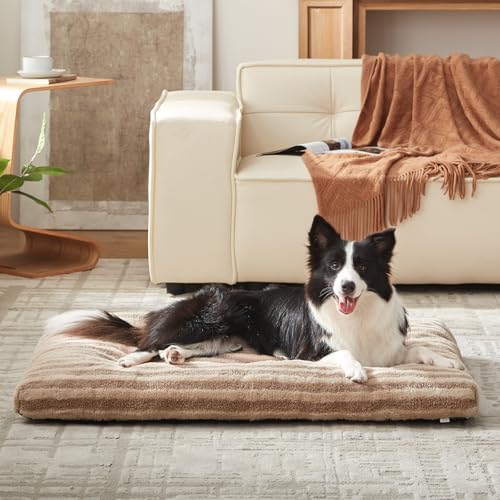 Washable XXL Dog Bed for Extra Large Dogs (Brown / 47.0"l x 29.0"w x 4"th)