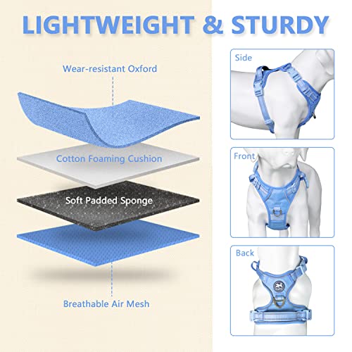 No Pull Dog Harness (XL / Light Blue(Matching Trim))