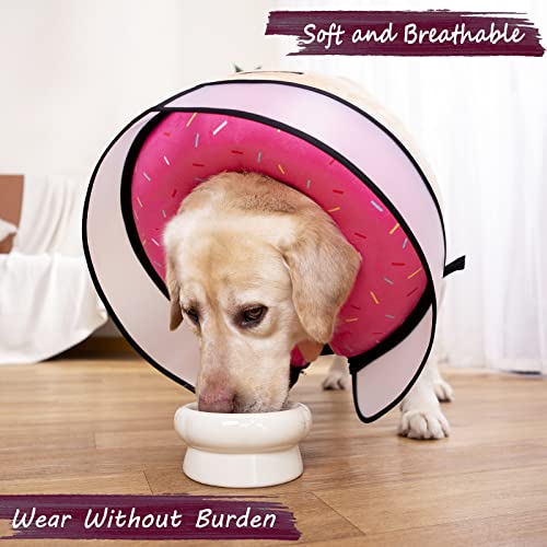 Inflatable Dog Cone Collar with Enhanced Anti (X-Large / Donut Pink)