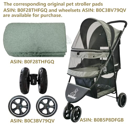 3 Wheel Dog Pet Cat Stroller Best Lightweight Foldable Compact Portable Jogger All Terrain Travel Pet Gear Puppy Kitty Stroller for up to 30lbs Medium Small Dogs and Cats (Cationic ash)