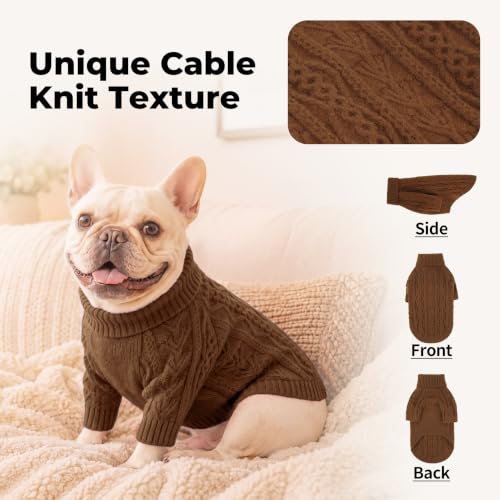 Dog Sweater for Large Dogs (L / Coffee Brown)