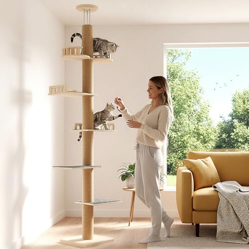 Floor to Ceiling Cat Tree (Beige)