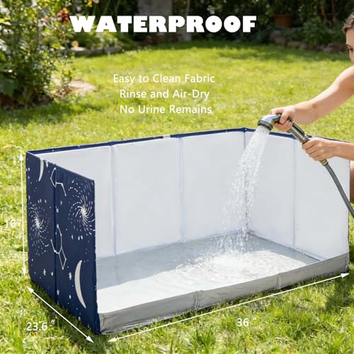Dog Litter Box with High Walls (Blue star / M-36''Lx23.6''Wx16''H)