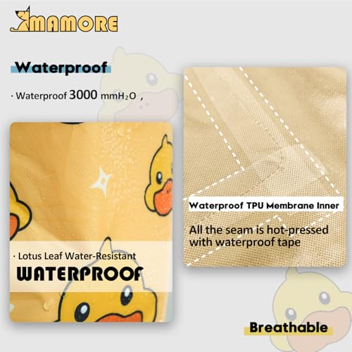 Dog Raincoat Waterproof Rain Poncho with Hoodie (X-Large: 37-55lbs / Yellow Duck)