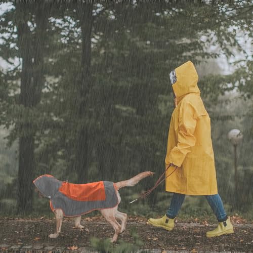 Dog Raincoat Waterproof Rain Jacket for Medium Dogs (Medium / Orange)
