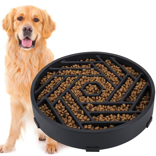Slow Feeder Dog Bowls Large Medium Breed (Black)
