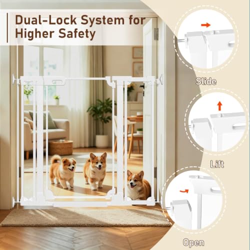 40" Extra Tall Clear Acrylic Dog Gate 48.42 (White / 48.42-57.08"W x 40"H)