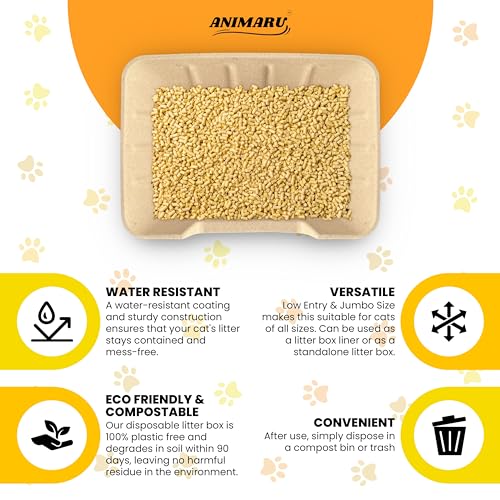 Disposable Litter Boxes (Brown / Jumbo - Low Entry 4-Pack)