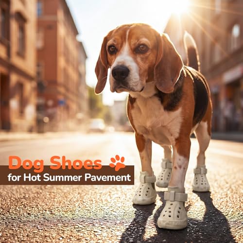 Dog Shoes for Hot Pavement (Beige / Size 8#)