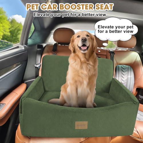 Dog Car Seat for Large Medium Sized Dogs Under 55 lbs (Green / Medium/Large)