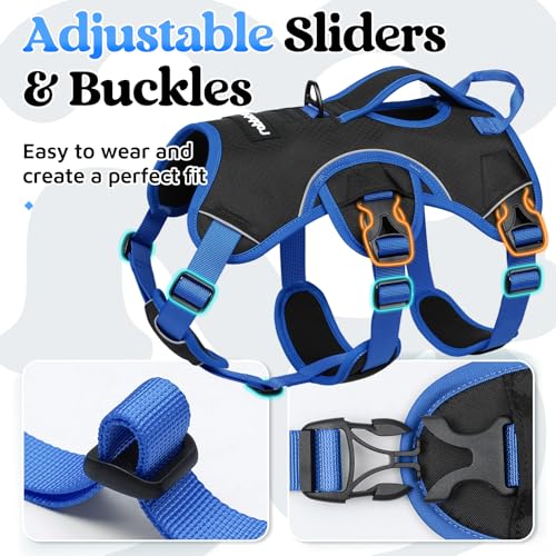 Escape Proof Dog Harness for X (Blue & Black / X-Large)