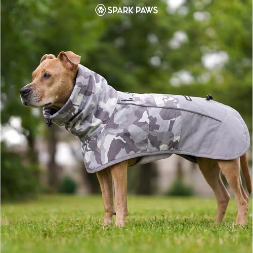 Dog Raincoat Waterproof Rain Jacket w (Camo Grey / XX-Large)