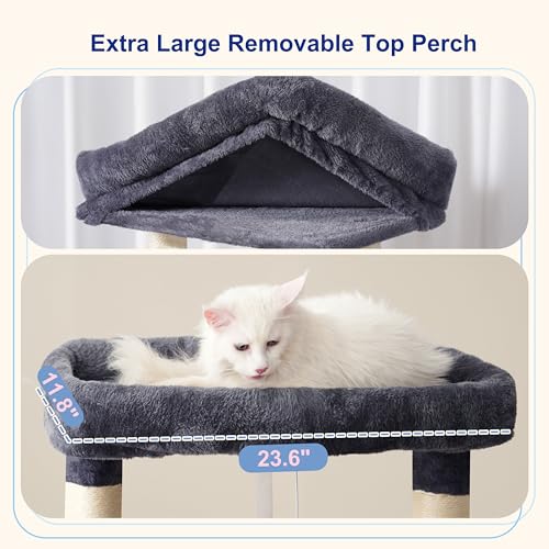 Maine Coon Cat Tree (68.5 inches / Dark Gray)