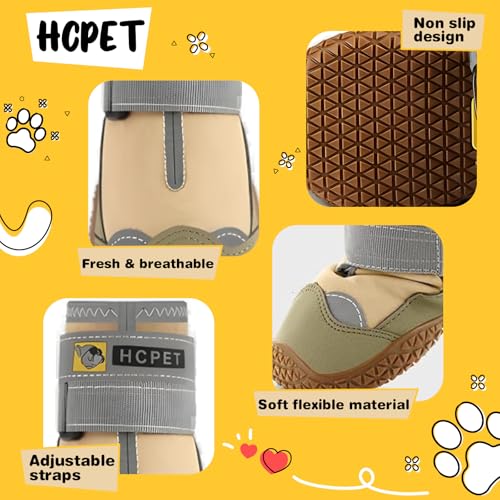 Dog Shoes for Dogs (Khaki / Width 1.57 in)