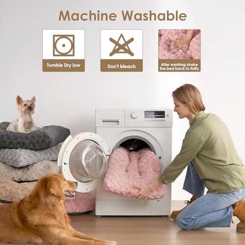 Washable XL Dog Beds Large Sized Dog (Pink / 44" x 32" x 4")